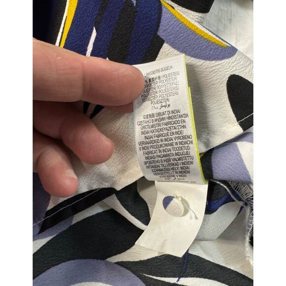 M&S Collection Womens Cream & Navy Floral Print Blouse With 3/4 Sleeves Size 20 - Picture 10 of 10